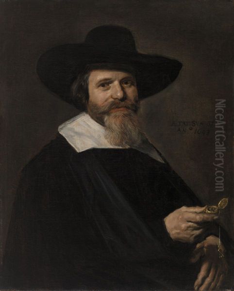 Portrait of a Man Holding a Watch - view 1