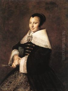 Portrait of a Seated Woman Holding a Fan by Frans Hals