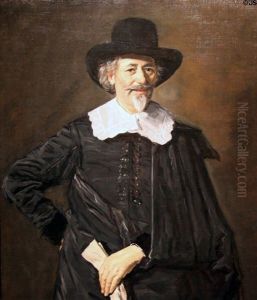 Portrait of a standing man with arm akimbo by Frans Hals