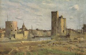 La Rochelle, The Harbour Entrance by Jean-Baptiste Camille Corot