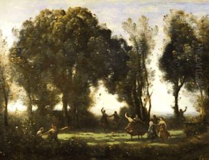 A Morning. The Dance of the Nymphs by Jean-Baptiste Camille Corot