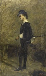 Portrait de M. Bigour d'Arras en costume de Hamlet by Jean-Baptiste Camille Corot