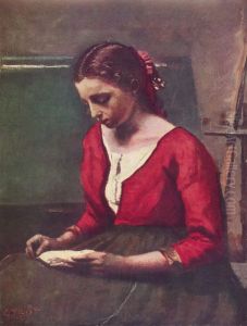 A Girl Reading by Jean-Baptiste Camille Corot