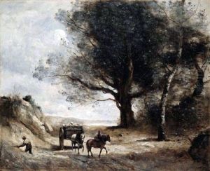Les Tailleurs de pierre by Jean-Baptiste Camille Corot