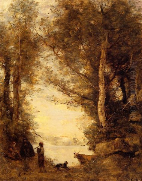 Flute Player at Lake Albano - view 1