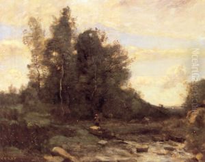 Le torrent pierreux (Crepuscule) by Jean-Baptiste Camille Corot