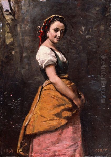 Jeune femme en foret - view 1