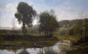 The Bend in the Seine at Port Marly by Jean-Baptiste Camille Corot