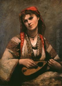 Gypsy Girl with Mandolin by Jean-Baptiste Camille Corot