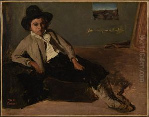Jeune italien assis by Jean-Baptiste Camille Corot