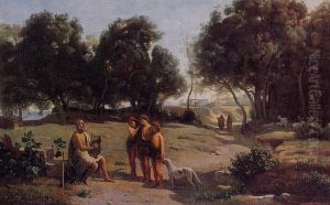 Homere et les bergers by Jean-Baptiste Camille Corot