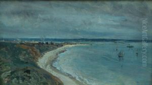 La mer vu du haut des falaises by Jean-Baptiste Camille Corot