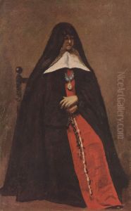 Mere Marie-Heloise des Dix Vertus, superieure d'un couvent de Boulogne-sur-Mer by Jean-Baptiste Camille Corot