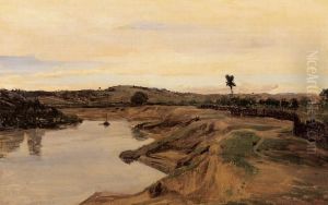 La Promenade de Poussin, campagne de Rome by Jean-Baptiste Camille Corot