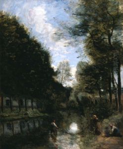 Gisors, riviere bordee d'arbre