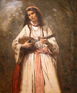 Jeune bohemienne a la mandoline