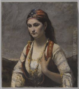 Jeune femme d'Albano by Jean-Baptiste Camille Corot