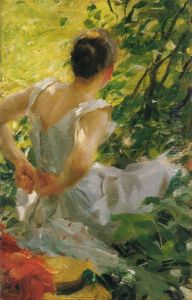 Woman getting dressed by Anders Zorn