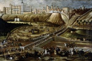 View of the Alcazar Real and the Segovia bridge surroundings by unknown