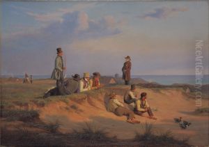 Men of Skagen a summer evening in fair wheather by Martinus Rorbye