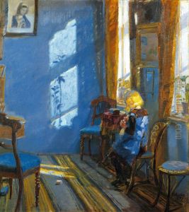Sunlight in the blue room by Anna Ancher