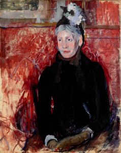 Red Background by Mary Cassatt