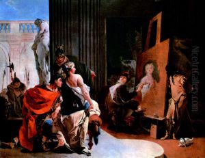 Alexander der Grosse und Campaspe im Atelier des Apelles by Giovanni Battista Tiepolo