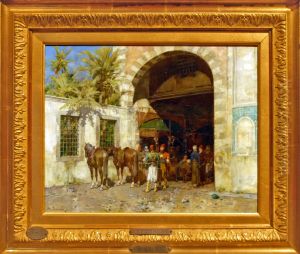 Entree au bazar du Caire by Alberto Pasini