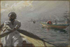 Turkish Boatman in the Constantinople Harbour