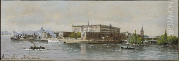 Vy over Stockholms slott och Helgeandsholmen - view 1