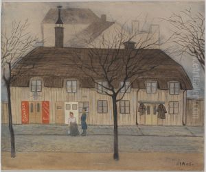 Servant-Girl and Policeman by Ivar Arosenius