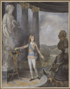 Gustav IV Adolf offrar at Hygieia for sin faders halsa Gustav IV Adolf offrar at Hygieia for sin faders halsa