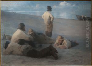 Sommarafton pa Skagens strand by Peder Severin Kroyer