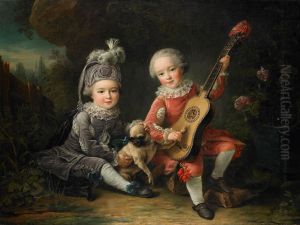 Children of the Marquis de Bethune Playing with a Dog
