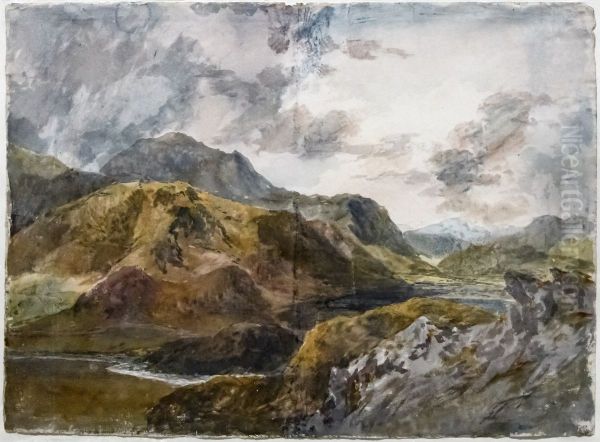 Snowdon and Dinas Emrys from above Beddgelert - view 1