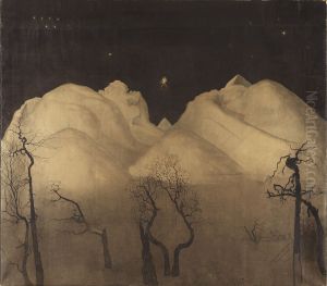 Winter Night in the Mountains. Study by Harald Oscar Sohlberg