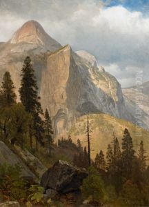 North Dome, Yosemite Valley by Albert Bierstadt