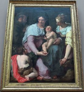 La Vierge et l'Enfant Jesus entoures des saints Jean Baptiste, Francois d'Assise et Catherine d'Alexandrie by Peter Candid