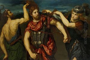 Perseo giovane armato da Mercurio ed Atena