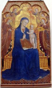 La Vierge et l'Enfant entoures de six anges