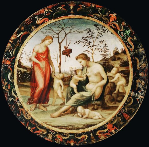 L'Amour et la Charite, dit jadis Venus terrestre avec Eros et Venus celeste avec Anteros et deux autres Cupidons ou Allegorie de l'Amour - view 1