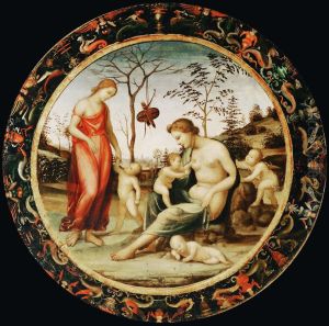 L'Amour et la Charite, dit jadis Venus terrestre avec Eros et Venus celeste avec Anteros et deux autres Cupidons ou Allegorie de l'Amour