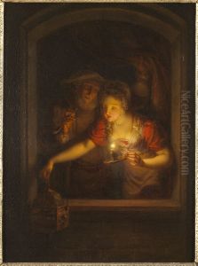 A Woman with a Burning Candle by Aleksander Laureus