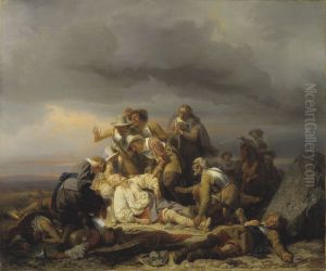 Finding the Body of King Gustav II Adolf of Sweden after the Battle of Lutze by Carl Wahlbom