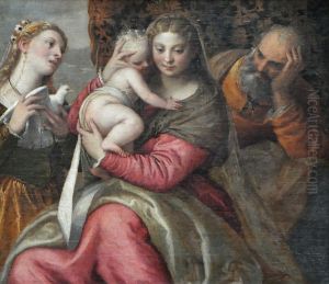 La Sainte Famille avec une sainte by unknown