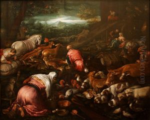 L'Entree des animaux dans l'Arche by Jacopo Bassano