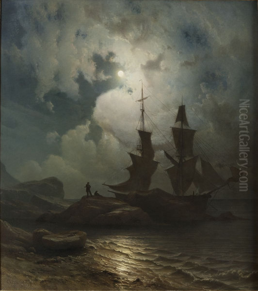Moonlight on the Coast of Norway - view 1