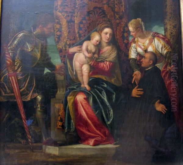Madonna and Child between St. Justina and St. George, with a Kneeling Benedictine Monk - view 1
