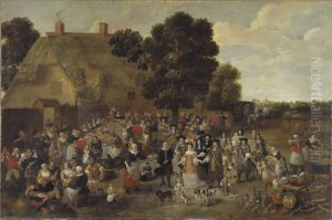 Village Wedding and Open Air Feast by Mattheus van Helmont