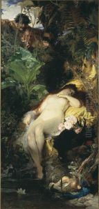 Nymph and Fauns by Julius Johann Ferdinand Kronberg